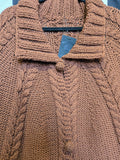 Vintage 60's Brown Hand Knit Shawl Cape