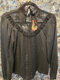 Vintage Black Victorian Inspired Blouse