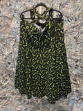 Gently Used Unique Vintage Rita Black & Green Bat Dress