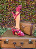 Vintage 40s Red Leather Heels
