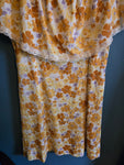 Vintage Volup Yellow Floral peasant dress