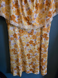 Vintage Volup Yellow Floral peasant dress