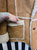 Vintage 70's Suede Leather Sherpa Wool Lined Jacket