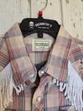 Unforgiven Upcycled Skull Cowboy Red Plaid Western