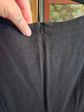 Vintage 90s Black Linen and Rayon Wiggle Dress