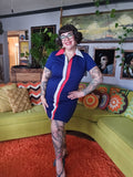 Vintage Volup Navy Red and White shift dress