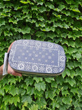 Vintage 60s Black Paisley Bandana Basket Purse