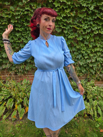 Vintage 70s Powder Blue Sandi Dee dress
