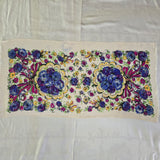 Vintage 30s blue purple yellow floral rayon scarf