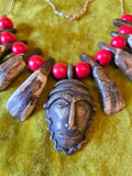 Unforgiven Cow Teeth & Brass Pendant Necklace