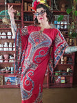 Vintage Rhinestoned Bell Sleeve Kaftan Dress