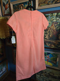 Vintage 60s Orange beaded polyester wiggle dress