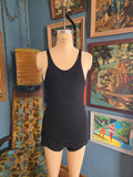 Vintage 20s Indera Figurfit Black Wool Swimsuit