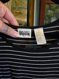Vintage 90s Black and White Striped Tshirt Maxi Dress