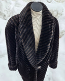 Vintage 1980s I Magnin Faux Fur Striped Coat