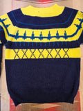 Vintage 60s Blue & Yellow Argyle Sweater