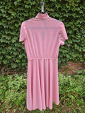 Vintage 70s Pink Lace Ruffle Dress