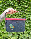 Vintage 60s Black & Red Strawberry Basket Purse
