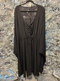 Gently Used Black Romantic Dress with Giant Bell Sleeves