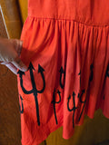 Gently Used Oblong Box Red Devil Pitchfork Dress