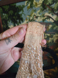 Vintage 60s champagne sequin glass bead wool top