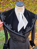 Vintage 1940s Black Velvet Jacket and Skirt Set