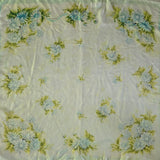 Vintage 50s white and blue daisy print silk scarf