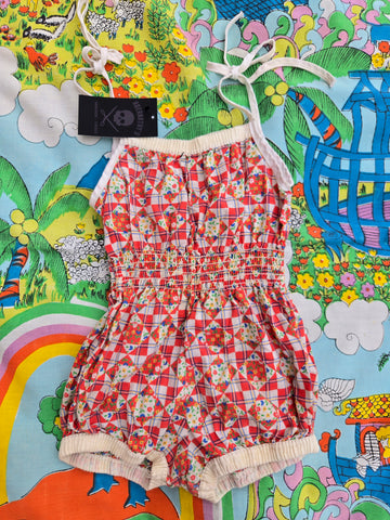 Vintage Children's Red Playsuit