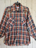 Unforgiven Upcycled Rose Orange Green Plaid Western