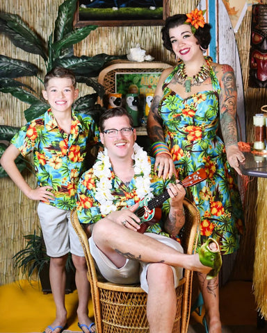 Unforgiven Handmade Blue Tiki Family Set