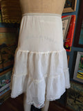 Vintage 50s white tulle and lace crinoline slip skirt
