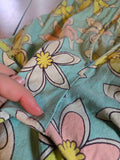 Vintage 60s Teal Floral Go Go Romper w/ Giant Collar
