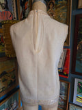 Vintage 60s white sequin beaded floral sweater top