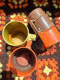 Vintage set of 4 tupperwear cups in Orange and Green