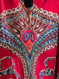 Vintage Rhinestoned Bell Sleeve Kaftan Dress