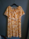 Vintage Volup Yellow Floral peasant dress