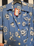 Vintage 40s blue and white floral romper and skirt set
