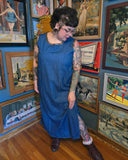 Vintage 90s Denim and Leopard Drint Dress
