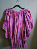 Vintage Purple Metallic Rainbow Stripe Bell Sleeve Top