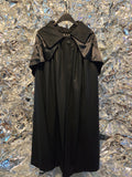 Vintage Handmade Black Cape with Hood