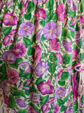 Vintage 90s Purple Morning Glory Square Dancing Skirt