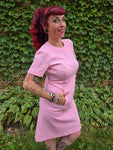 Vintage 60s Pink Double Knit Polyester Dress
