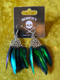 Red's Iridescent Jewel Beetle Shell Earrings