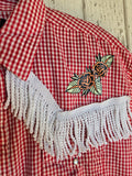 Unforgiven Upcycled Rose Red Gingham Western