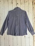 Unforgiven Upcycled Rose Navy Gingham Western