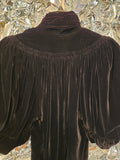 Vintage Gathered Black Velvet Coat