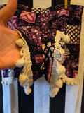 Handmade Purple and Whit Bark Cloth Three Piece Set