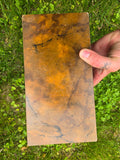 Vintage 70s Brown Marbled Wooden Box Purse with 'F'