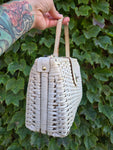 Vintage White Wicker Purse