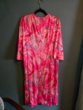 Vintage Volup Pink Polyester Abstract Dress